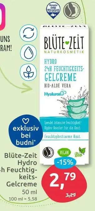 Budni Blüte-zeit hydro 24h feuchtigkeits-gelcreme Angebot