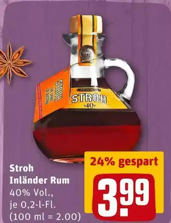 REWE Stroh inländer rum Angebot