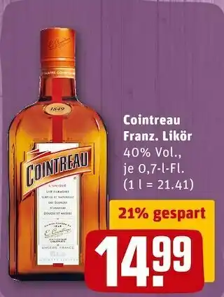 REWE Cointreau franz. likör Angebot