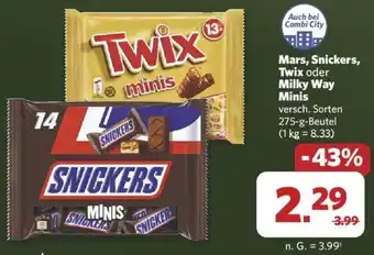 Combi Mars, Snickers, Twix oder Milky Way Minis Angebot