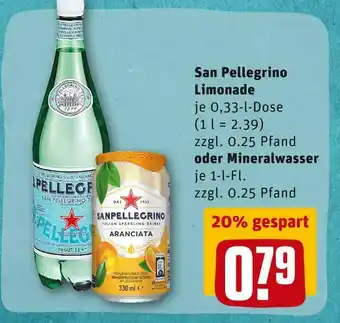 REWE San pellegrino limonade oder mineralwasser Angebot