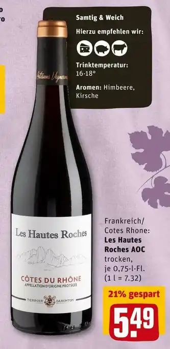 REWE Les hautes rotwein Angebot