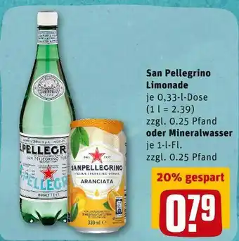 REWE San pellegrino limonade oder mineralwasser Angebot