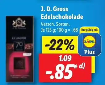 Lidl J.D. Gross Edelschokolade 125g Angebot