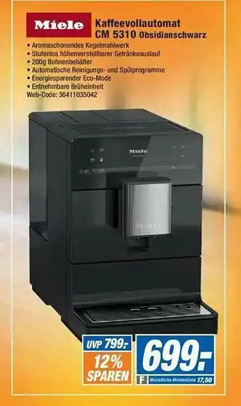 Expert Miele Kaffeevollautomat Cm 5310 Obsidianschwarz Angebot