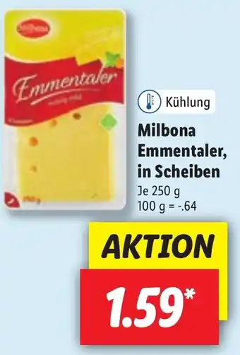 Lidl Milbona Emmentaler, in Scheiben 250g Angebot