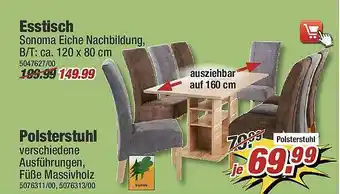 Poco Esstisch, Polsterstuhl Angebot