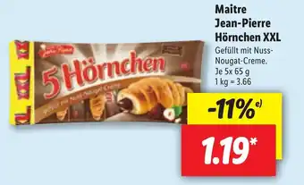 Lidl Maitre Jean Pierre Hörnchen XXL 5X65G Angebot