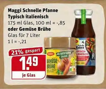 REWE Maggi Schnelle Pfanne Typisch Italiesnische Oder Gemüse Brühe Angebot