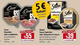 REWE Cesar Klassiker Oder Landküche, Sheba Sauce Spéciale Oder Selection In Sauce Angebot