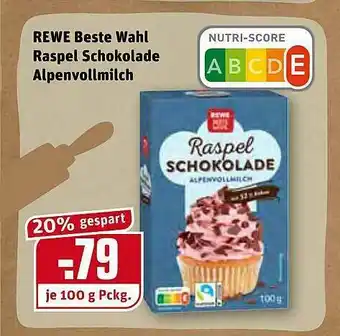 REWE Rewe Beste Wahl Raspel Schokolade Alpenvollmilch Angebot