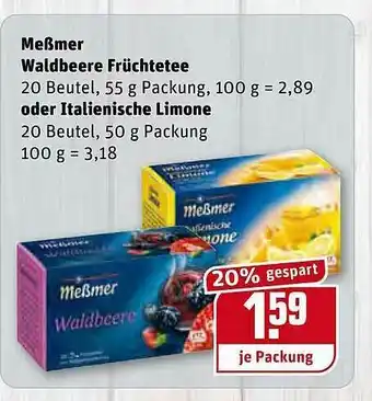 REWE Meßmer Waldbeere Früchtetee Oder Italienische Limone Angebot