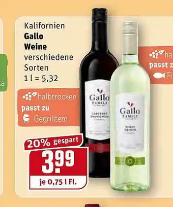 REWE Kalifornien Gallo Weine Angebot