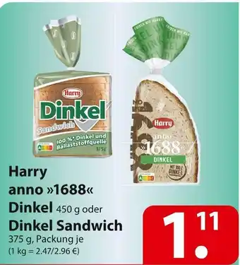 Famila Nord Ost Haferbrötchen anno "1688" dinkel oder dinkel sandwich Angebot