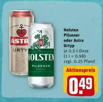 REWE Holsten pilsener oder astra urtyp Angebot