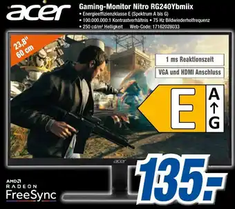 Expert Klein Acer Gaming Monitor Nitro RG240Ybmiix Angebot