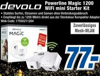 Expert Klein Devolo Powerline Magic 1200 WiFi Mini Starter Kit Angebot