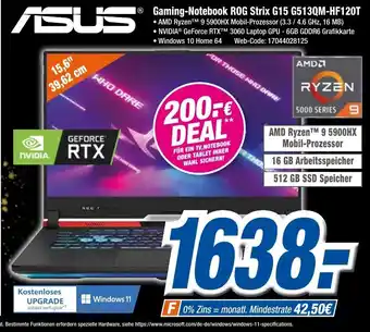 Expert Klein Asus Gaming Notebook ROG Strix G15 G513QM-HF120T Angebot