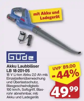 Famila Nord West Güde Akku Laubbläser LB 18-201-05 Angebot
