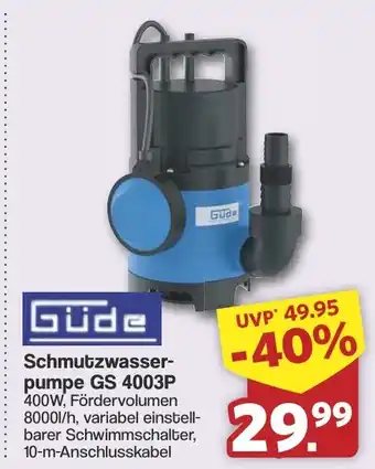 Famila Nord West Güde Schmutzwasserpumpe GS 4003P Angebot