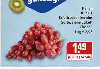 REWE Dunkle Tafeltrauben Kernlos Angebot