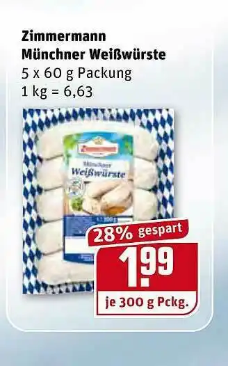 REWE Zimmermann Münchner Weißwürste Angebot