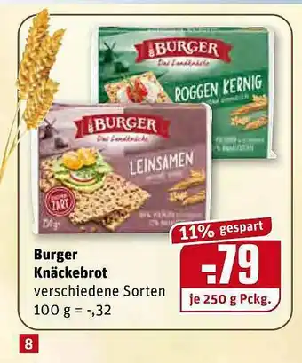 REWE Burger Knäckebrot Angebot