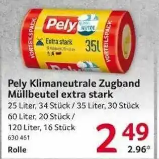 Selgros Pely Klimaneutrale Zugband Müllbeutel Extra Stark Angebot