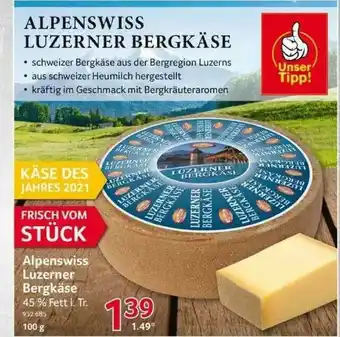 Selgros Alpenswiss Luzerner Bergkäse Angebot