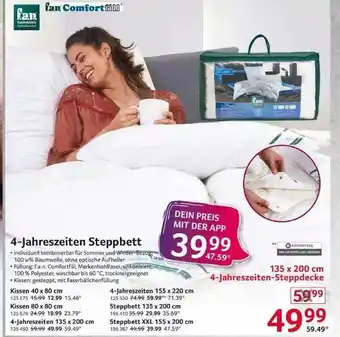 Selgros Fan Comfort Fill 4-jahreszeiten Steppbett Angebot