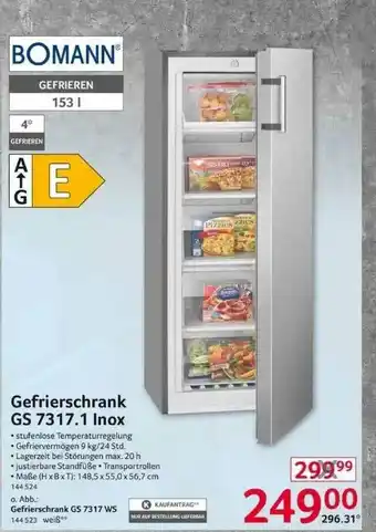 Selgros Gefrierschrank Gs 7317.1 Inox Angebot