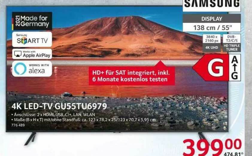 Samsung 4k Ledtv Gu55tu6979 Angebot bei Selgros