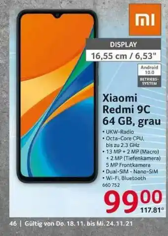 Selgros Xiaomoi Redmi 9c 64gb Grau Angebot