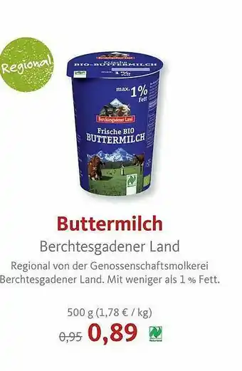 VollCorner Biomarkt Buttermilch Berchtesgadener Land Angebot