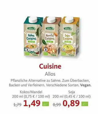 VollCorner Biomarkt Cuisine Allos Angebot