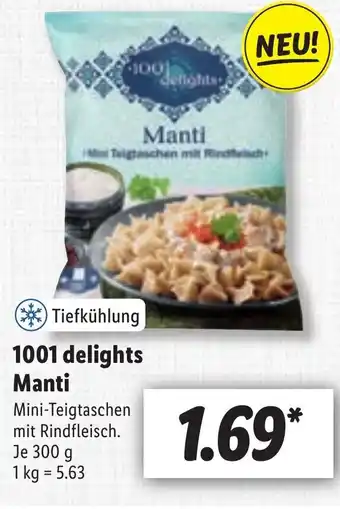 Lidl 1001 delights Manti 300g Angebot