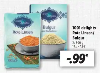 Lidl 1001 delights Rote Linsen/Bulgur 500g Angebot