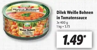 Lidl Dilek Weiße Bohnen in Tomatensauce 400g Angebot