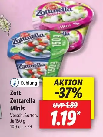 Lidl Zott Zottarella Minis 150g Angebot