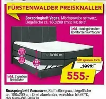 Möbel Boss Boxspringbett Vancouver Angebot