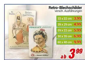 CENTERSHOP Retro Blechschilder Angebot