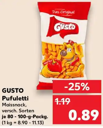 Kaufland GUSTO Pufuletti Maissnack Angebot