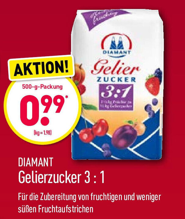Diamant Gelierzucker 31 500g Angebot bei Aldi Nord