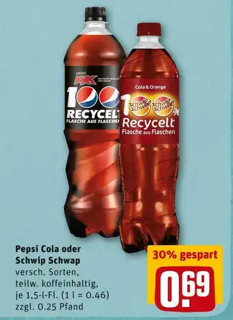 REWE Pepsi cola oder schwip schwap softdrinks Angebot