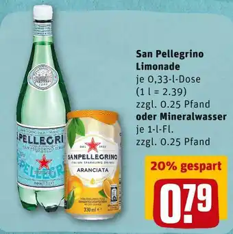 REWE San pellegrino limonade oder mineralwasser Angebot