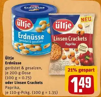 REWE Ültje erdnüsse oder linsen crackets Angebot