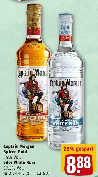 REWE Captain morgan spiced gold oder white rum Angebot