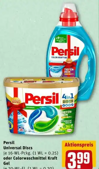 REWE Persil universal discs oder colorwaschmittel kraft Angebot