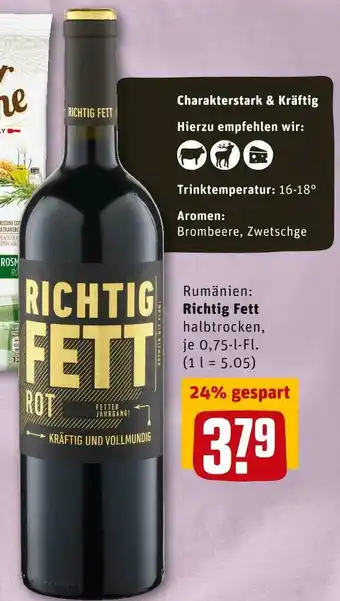 REWE Richtig fett rotwein Angebot