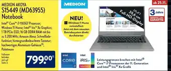 Aldi Nord Medion Akoya S15449 (MD63955) Notebook Angebot